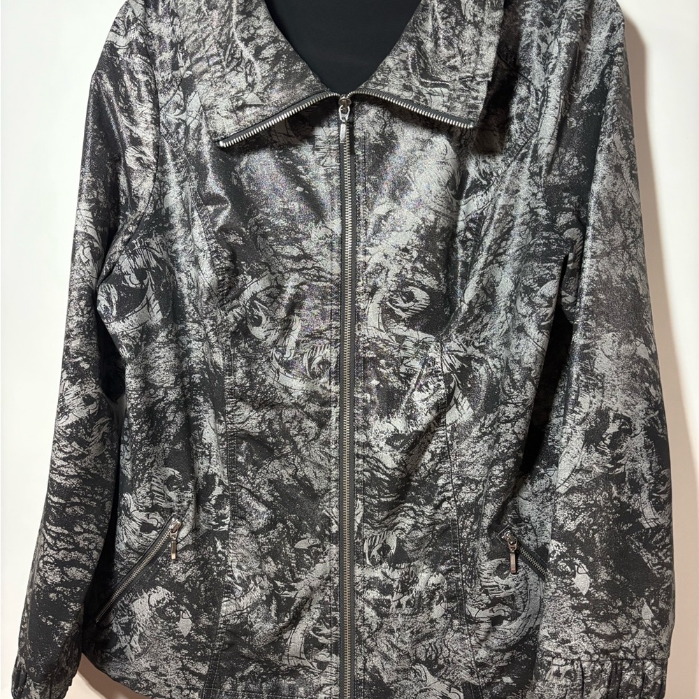 Elegant Black and Gray Bomber Jacket